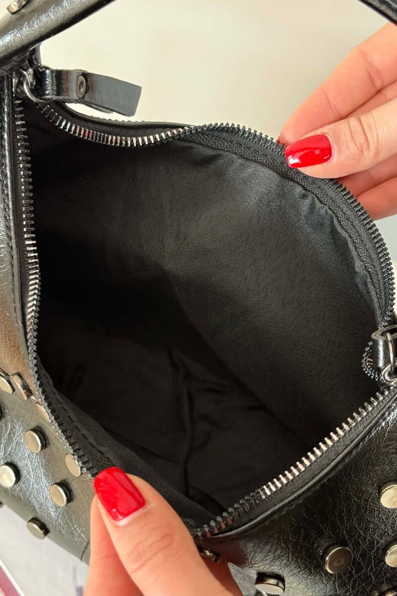 ONE COLOR SHINNY DETAILS WOMAN BAG BLACK/ E ZEZE - 7