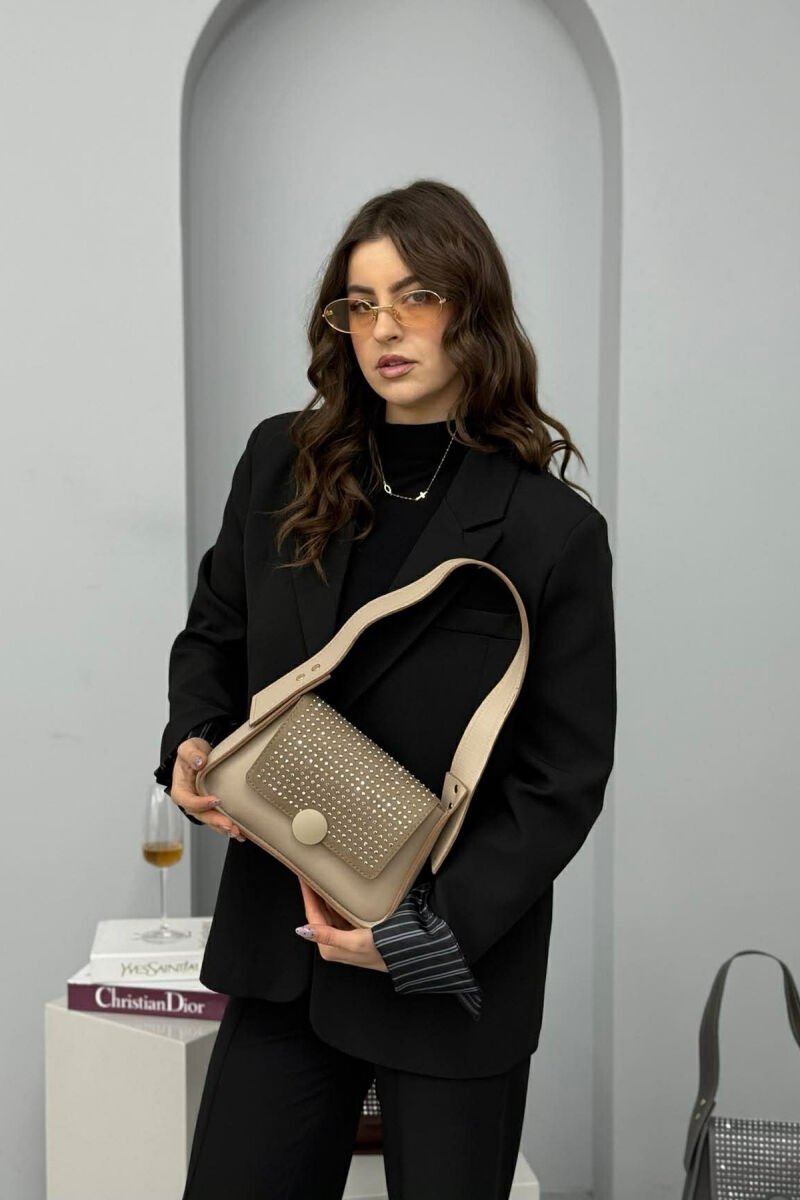 ONE COLOR SHINNY DETAILS WOMEN BAG BEIGE/BEZHE - 3