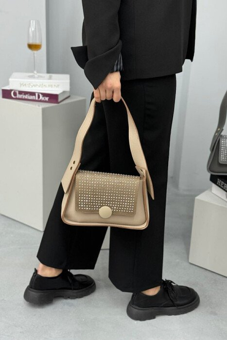 ONE COLOR SHINNY DETAILS WOMEN BAG BEIGE/BEZHE - 4