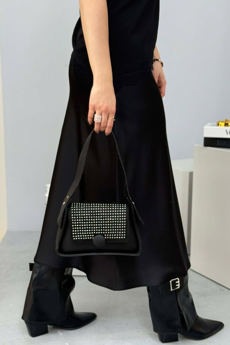 ONE COLOR SHINNY DETAILS WOMEN BAG BLACK/ E ZEZE - 4