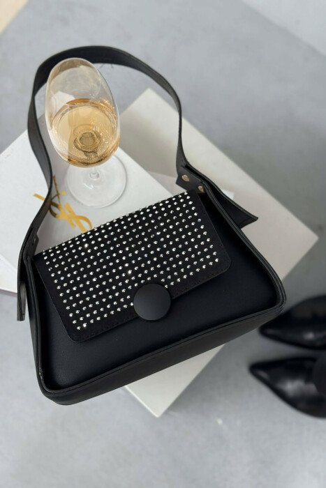 ONE COLOR SHINNY DETAILS WOMEN BAG BLACK/ E ZEZE - 1