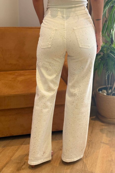 ONE COLOR SHINY DETAILS WOMAN JEANS WHITE-E BARDHE - 2
