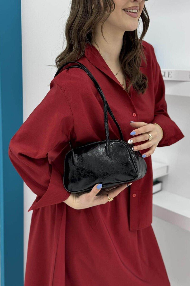 ONE COLOR SHINY SMALL WOMEN BAG BLACK/ E ZEZE - 2