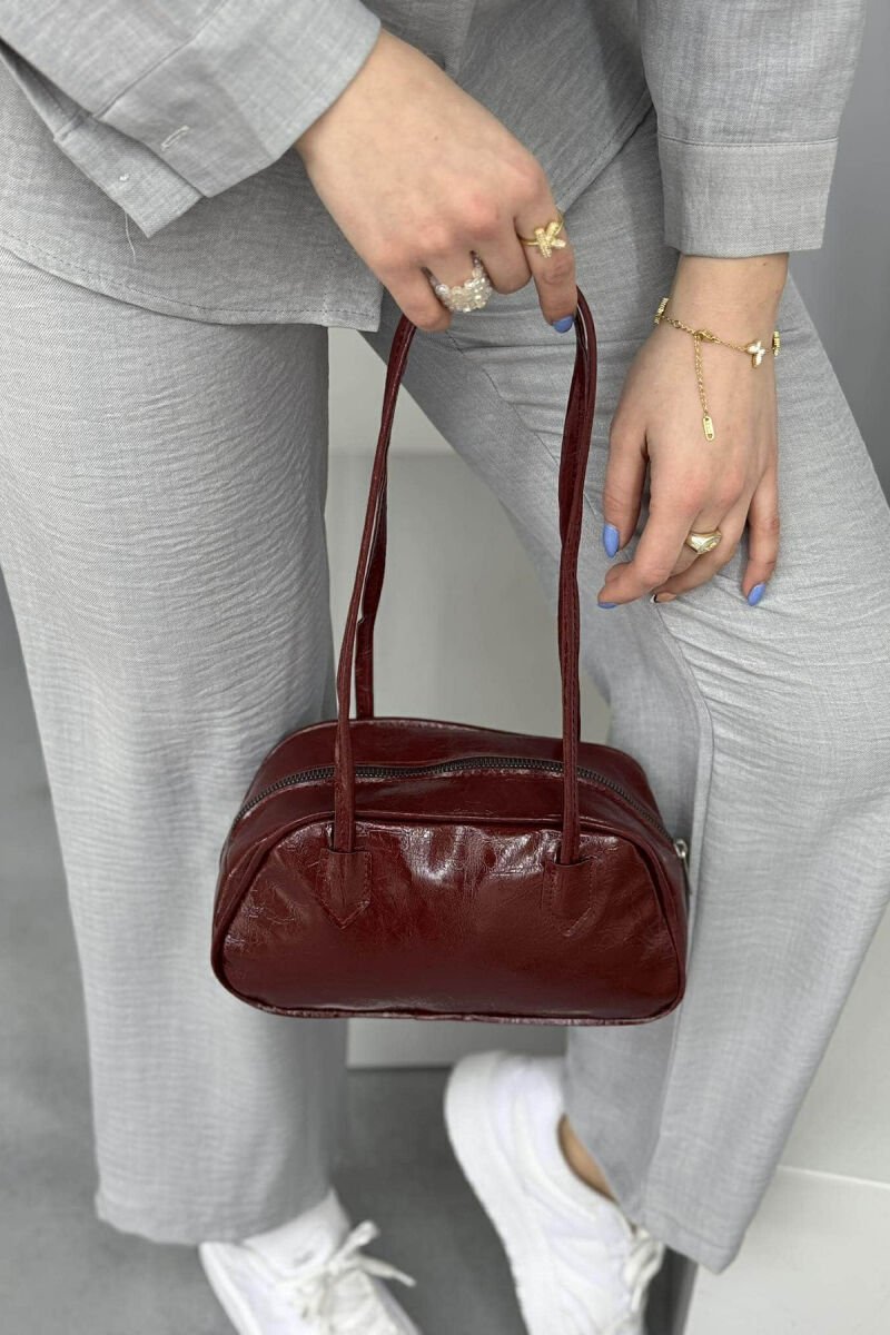 ONE COLOR SHINY SMALL WOMEN BAG BURGUNDY/VISHNJE - 1