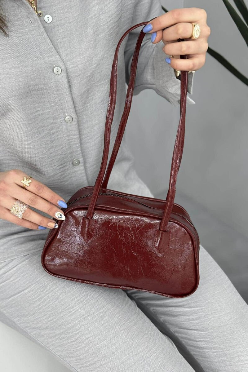 ONE COLOR SHINY SMALL WOMEN BAG BURGUNDY/VISHNJE - 2