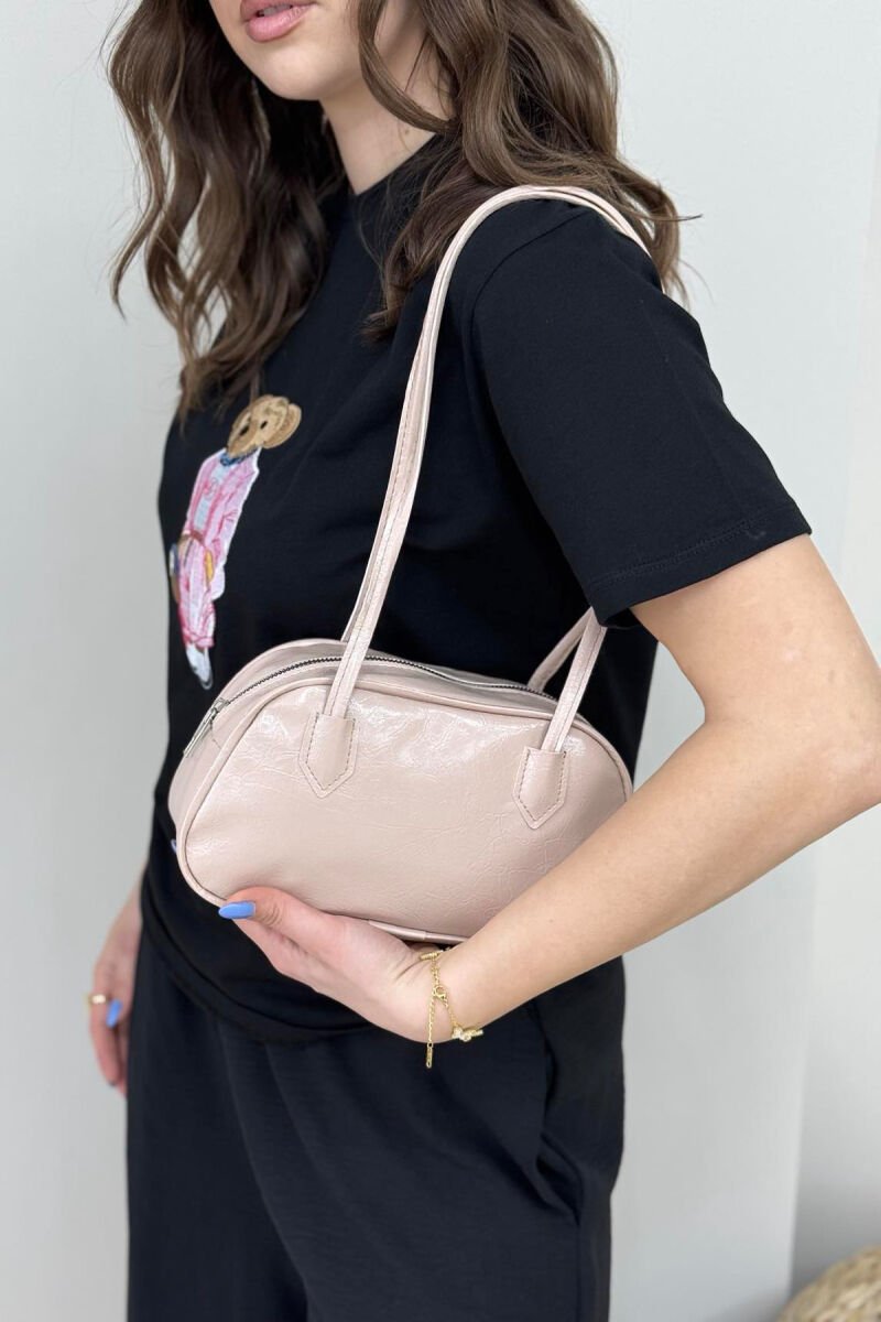 ONE COLOR SHINY SMALL WOMEN BAG POWDER/PUDER - 3