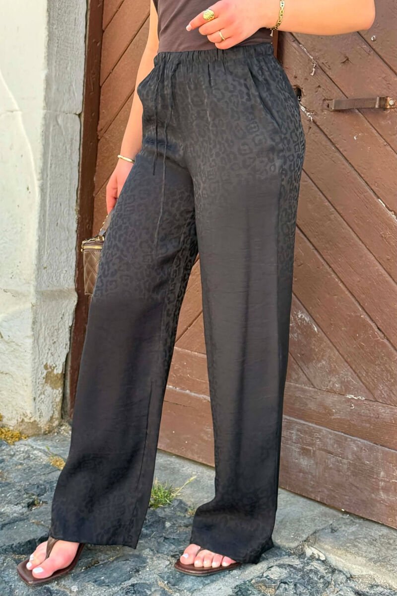 ONE COLOR SHINY WOMAN TROUSERS BLACK/ E ZEZE - 2