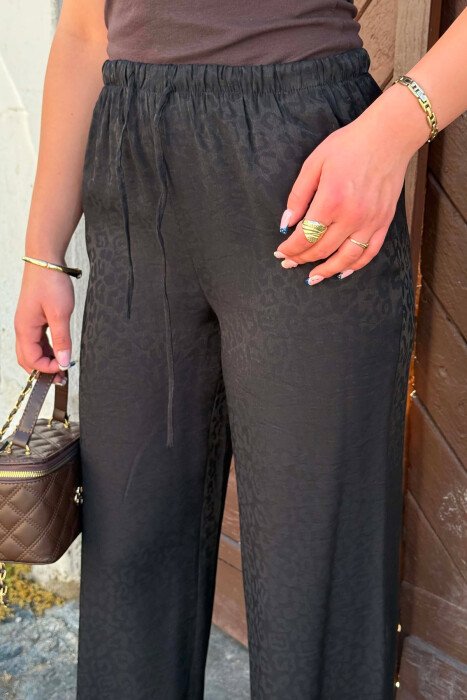 ONE COLOR SHINY WOMAN TROUSERS BLACK/ E ZEZE - 4