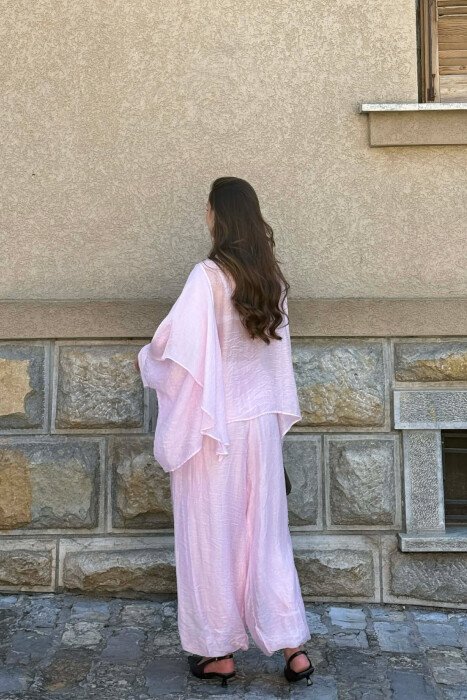ONE COLOR SHIRT + BALLON TROUSERS WOMAN SET PINK/ROZE - 2