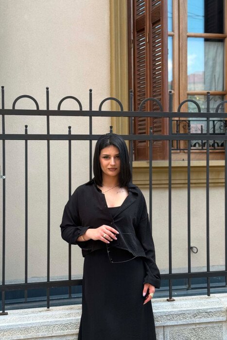 ONE COLOR SHIRT + DRESS WOMAN SET BLACK/ E ZEZE - 4