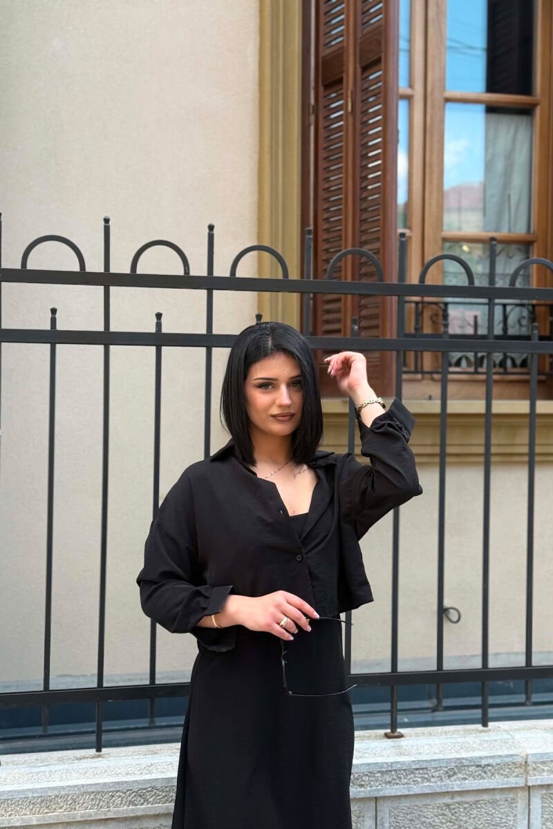 ONE COLOR SHIRT + DRESS WOMAN SET BLACK/ E ZEZE - 6