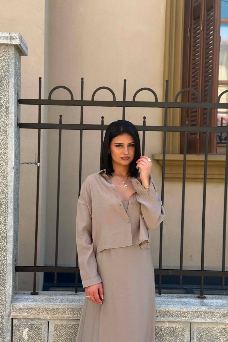 ONE COLOR SHIRT + DRESS WOMAN SET GREY ASH/GRI HIRI - 7