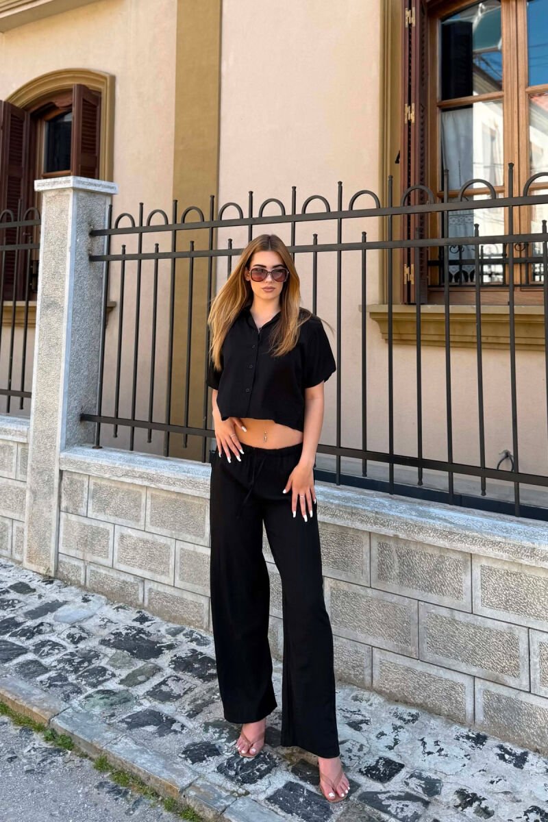 ONE COLOR SHIRT + TROUSERS WOMAN SET BLACK/ E ZEZE - 1