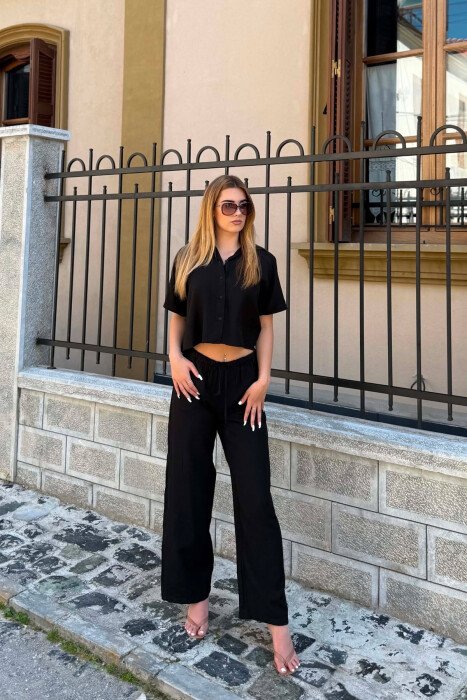 ONE COLOR SHIRT + TROUSERS WOMAN SET BLACK/ E ZEZE - 4