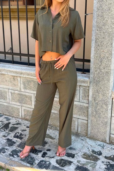 ONE COLOR SHIRT + TROUSERS WOMAN SET GREEN/JESHILE - 3
