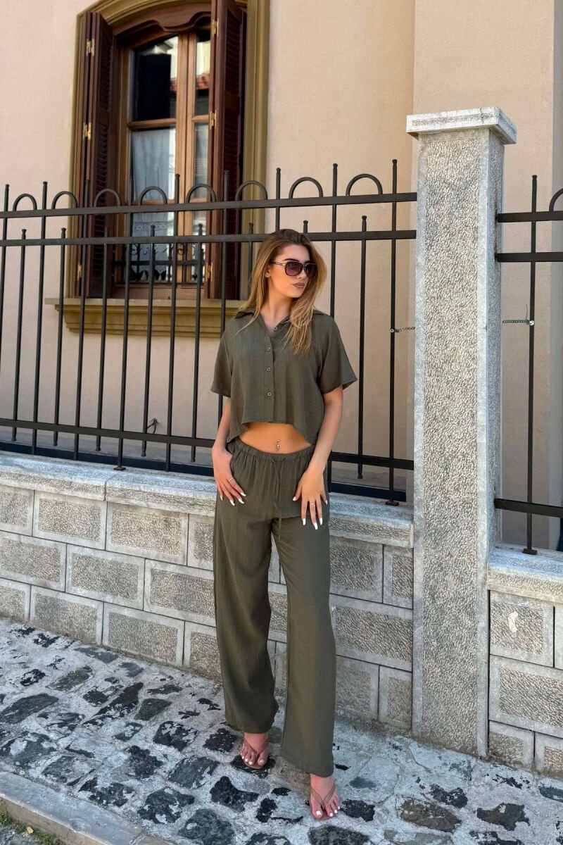 ONE COLOR SHIRT + TROUSERS WOMAN SET GREEN/JESHILE - 4