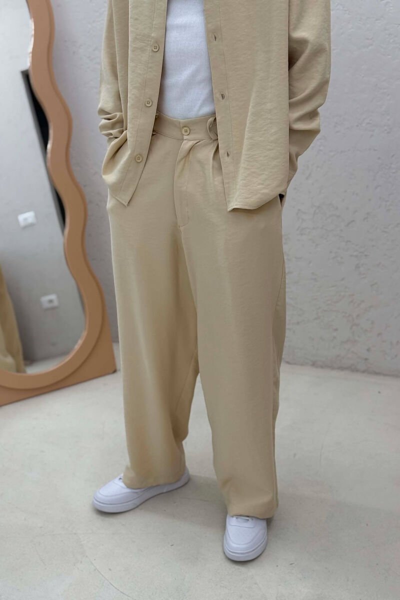 ONE COLOR SHIRT + TROUSERS MEN SET BEIGE/BEZHE - 4