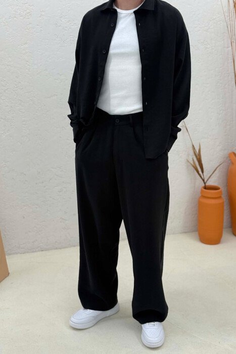 ONE COLOR SHIRT + TROUSERS MEN SET BLACK/ E ZEZE - 2