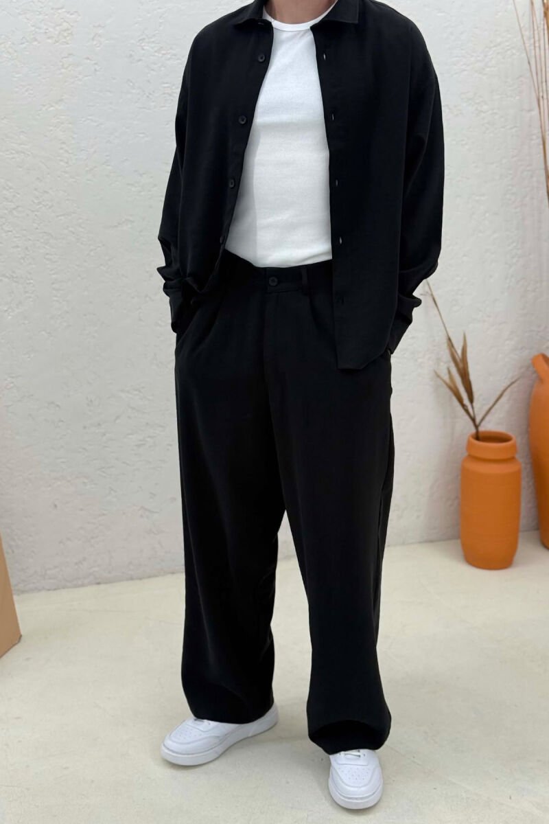 ONE COLOR SHIRT + TROUSERS MEN SET BLACK/ E ZEZE - 2