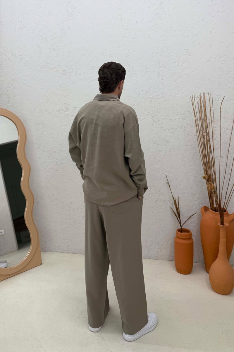 ONE COLOR SHIRT + TROUSERS MEN SET GREY/GRI - 5