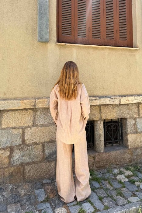 ONE COLOR SHIRT + TROUSERS WOMAN SET BEIGE/BEZHE - 2