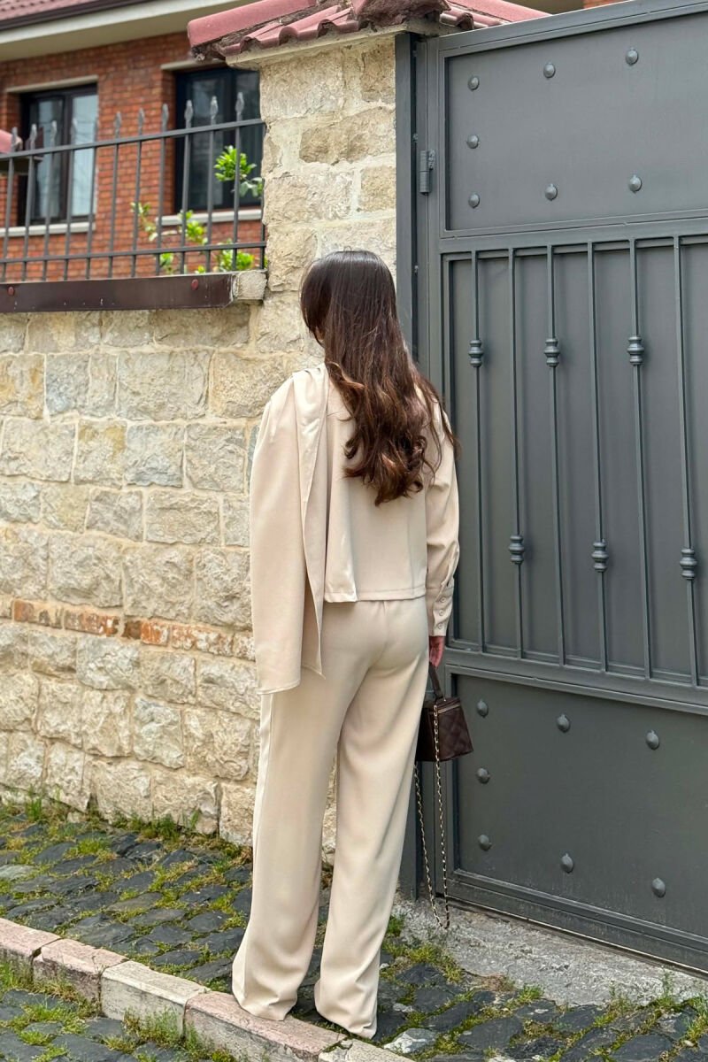 ONE COLOR SHIRT +TROUSERS WOMAN SET BEIGE/BEZHE - 4