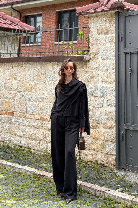ONE COLOR SHIRT +TROUSERS WOMAN SET BLACK/ E ZEZE - 3