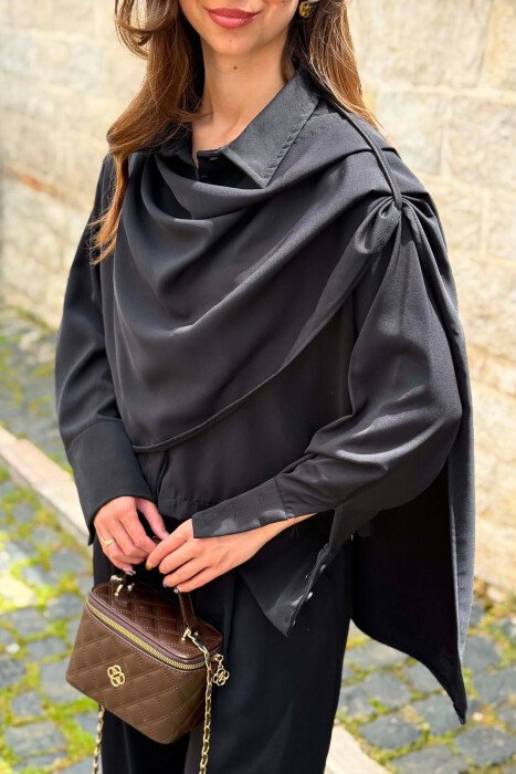 ONE COLOR SHIRT +TROUSERS WOMAN SET BLACK/ E ZEZE - 4