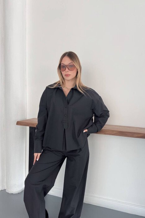 ONE COLOR SHIRT + TROUSERS WOMAN SET BLACK/ E ZEZE - 2