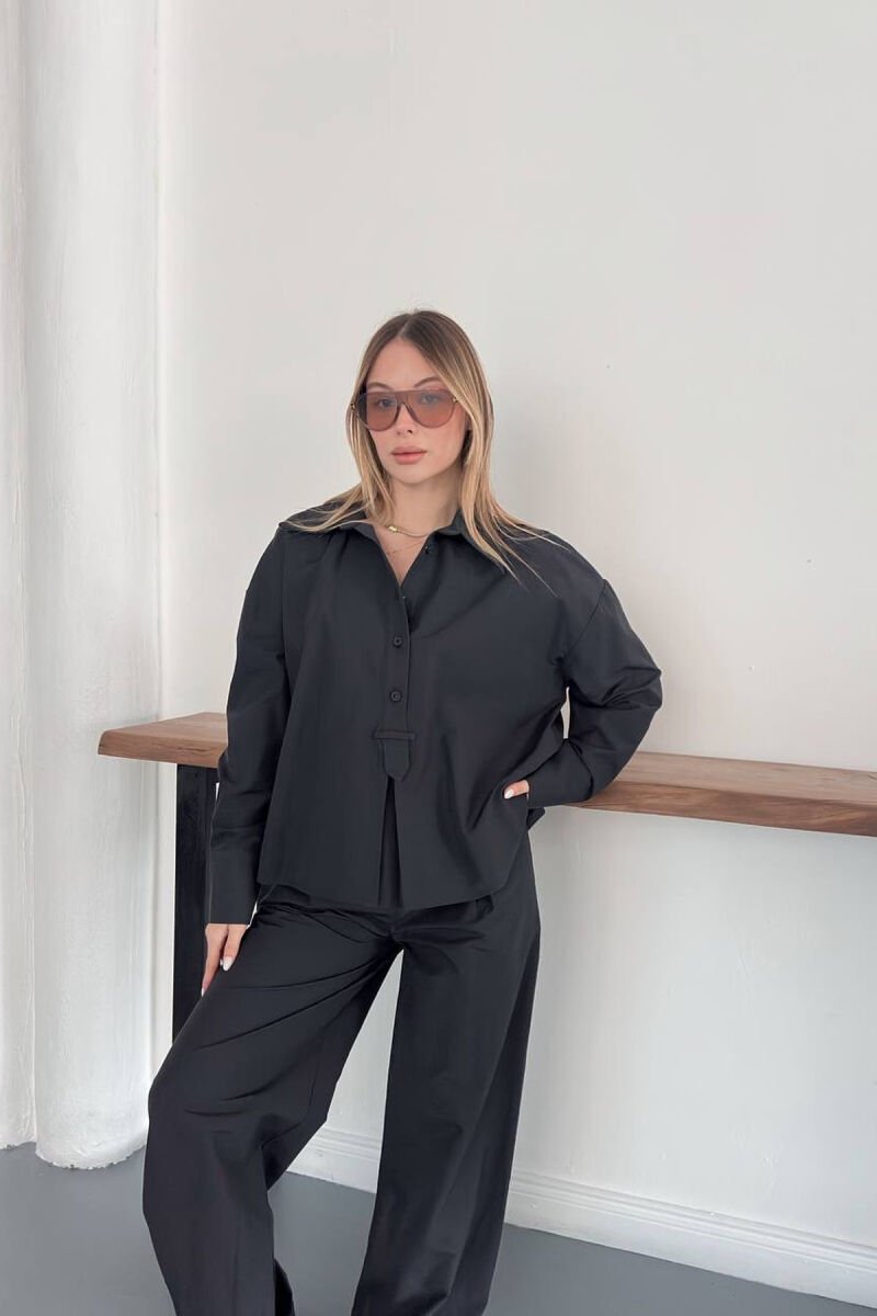 ONE COLOR SHIRT + TROUSERS WOMAN SET BLACK/ E ZEZE - 2