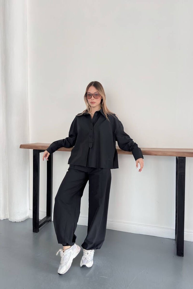 ONE COLOR SHIRT + TROUSERS WOMAN SET BLACK/ E ZEZE - 3
