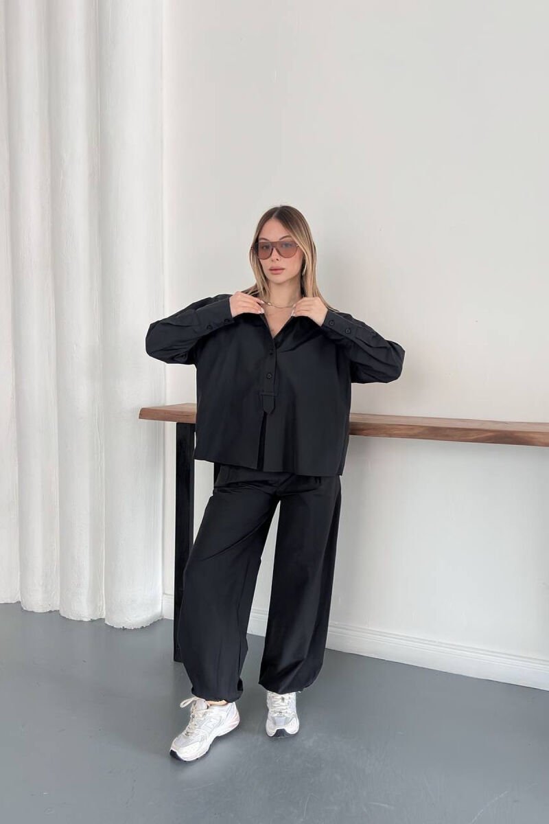 ONE COLOR SHIRT + TROUSERS WOMAN SET BLACK/ E ZEZE - 4