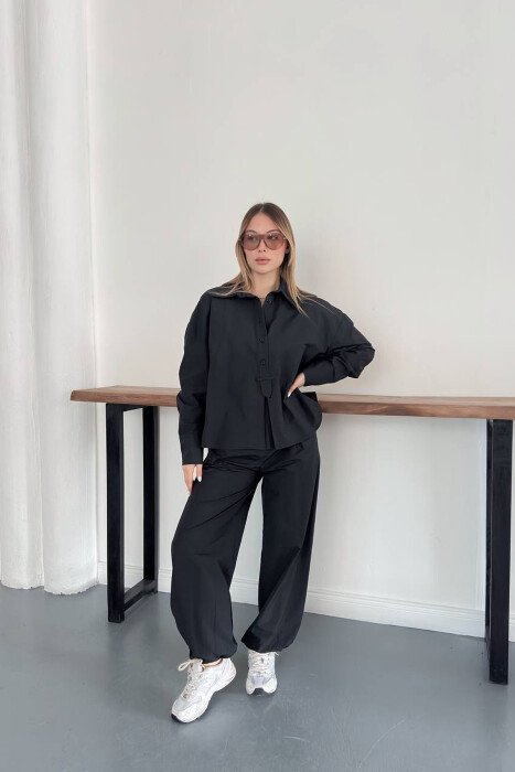 ONE COLOR SHIRT + TROUSERS WOMAN SET BLACK/ E ZEZE - 5