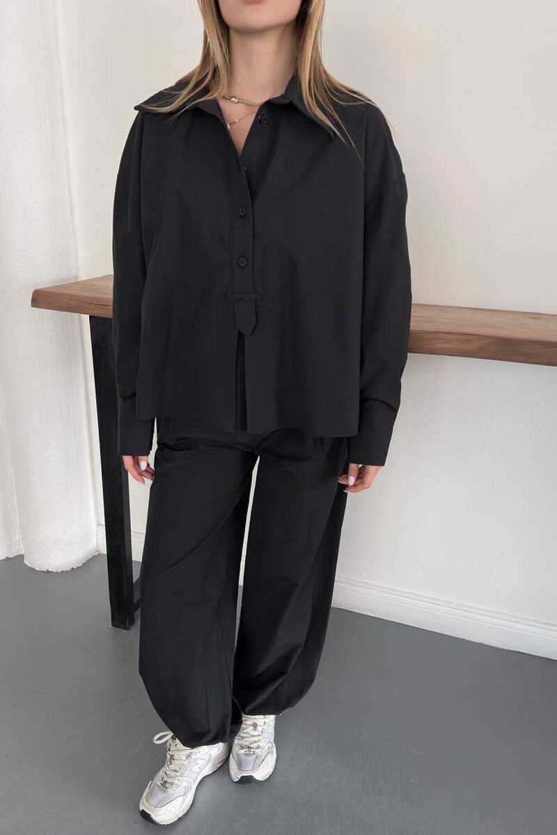 ONE COLOR SHIRT + TROUSERS WOMAN SET BLACK/ E ZEZE - 6