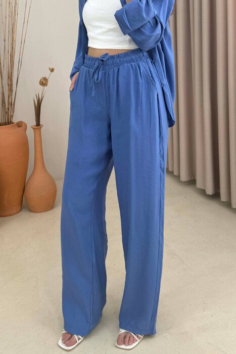 ONE COLOR SHIRT + TROUSERS WOMAN SET BLUE/BLU - 3