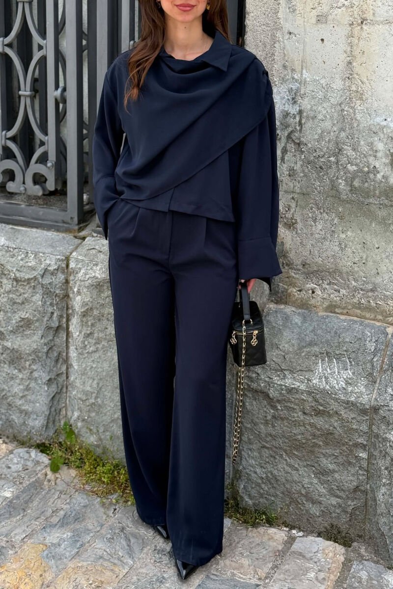 ONE COLOR SHIRT +TROUSERS WOMAN SET BLUE/BLU - 3