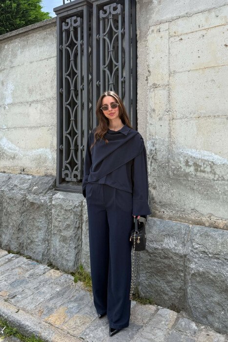 ONE COLOR SHIRT +TROUSERS WOMAN SET BLUE/BLU - 5