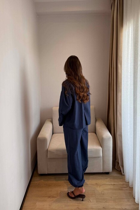 ONE COLOR SHIRT + TROUSERS WOMAN SET BLUE/BLU - 2