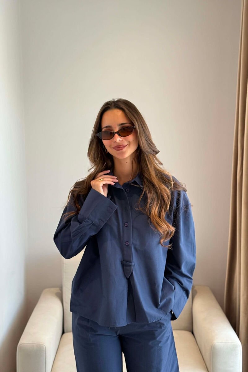ONE COLOR SHIRT + TROUSERS WOMAN SET BLUE/BLU - 4