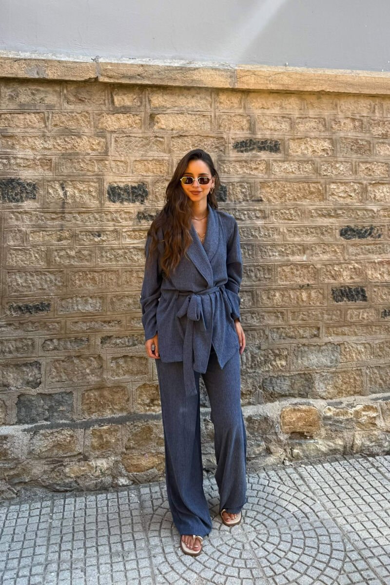 ONE COLOR SHIRT + TROUSERS WOMAN SET BLUE/BLU - 1