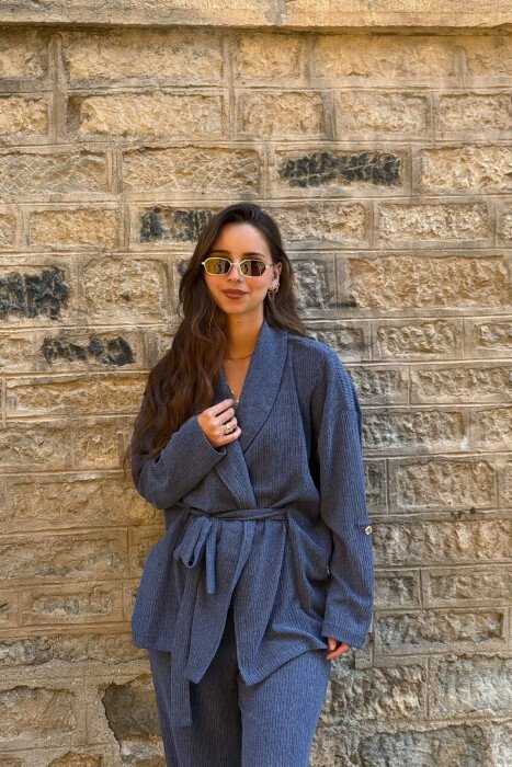 ONE COLOR SHIRT + TROUSERS WOMAN SET BLUE/BLU - 2