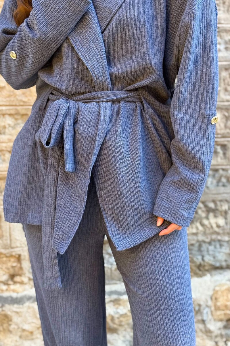 ONE COLOR SHIRT + TROUSERS WOMAN SET BLUE/BLU - 5