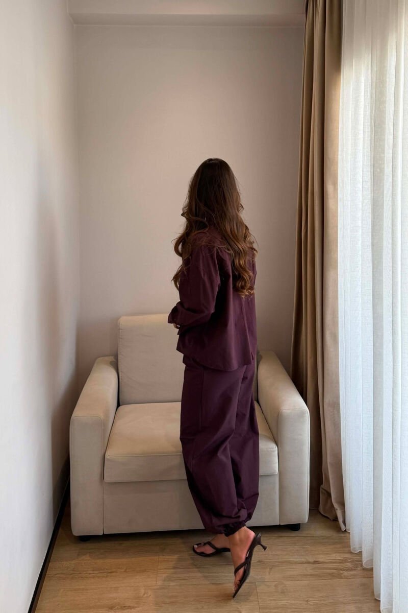 ONE COLOR SHIRT + TROUSERS WOMAN SET BURGUNDY/VISHNJE - 3