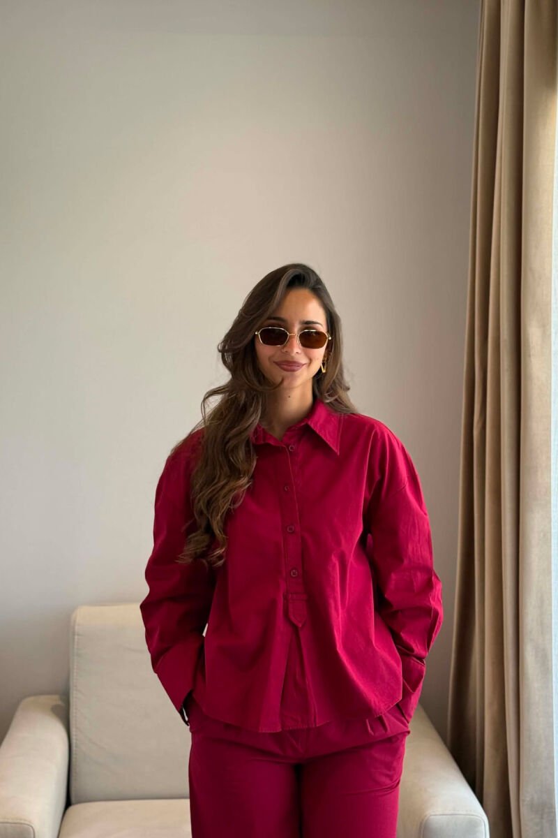 ONE COLOR SHIRT + TROUSERS WOMAN SET CHERRY/ QERSHI - 2