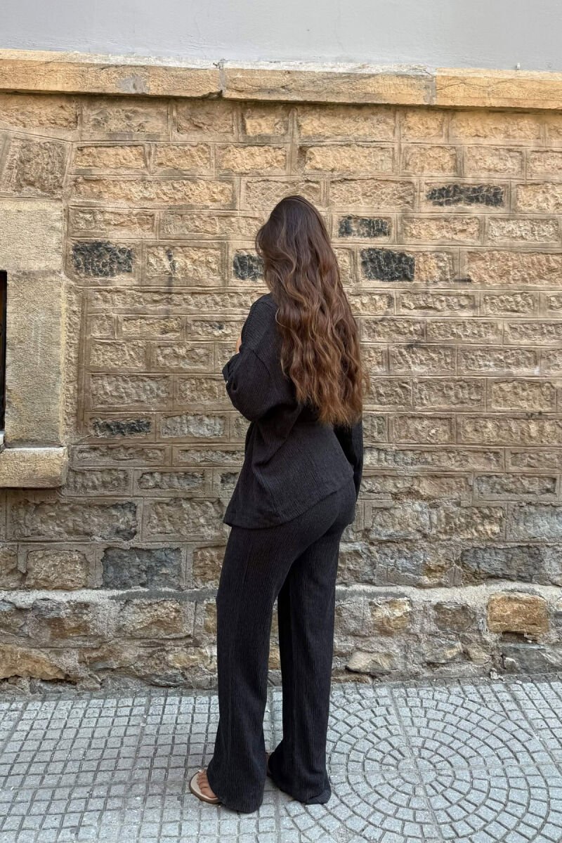 ONE COLOR SHIRT + TROUSERS WOMAN SET DARK GREY/GEE - 4