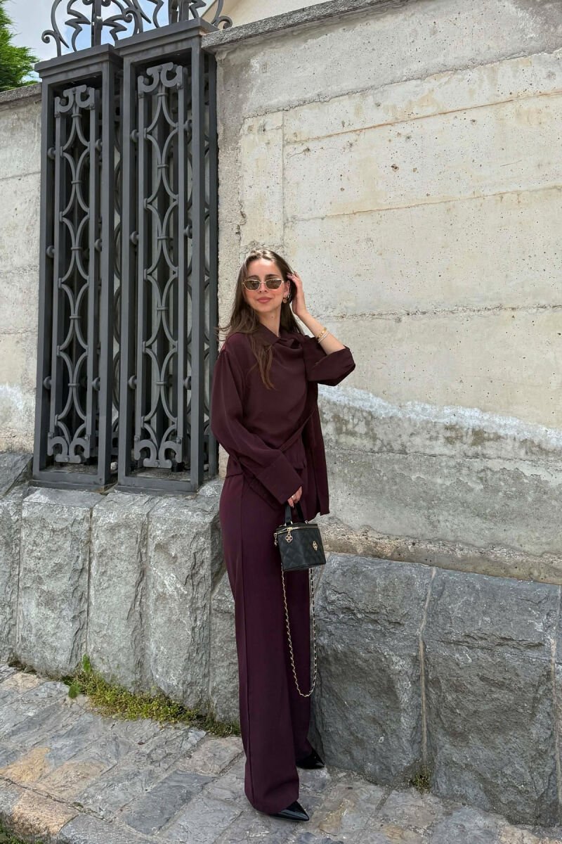 ONE COLOR SHIRT +TROUSERS WOMAN SET DARK PURPLE/LEJLA ERRET - 4