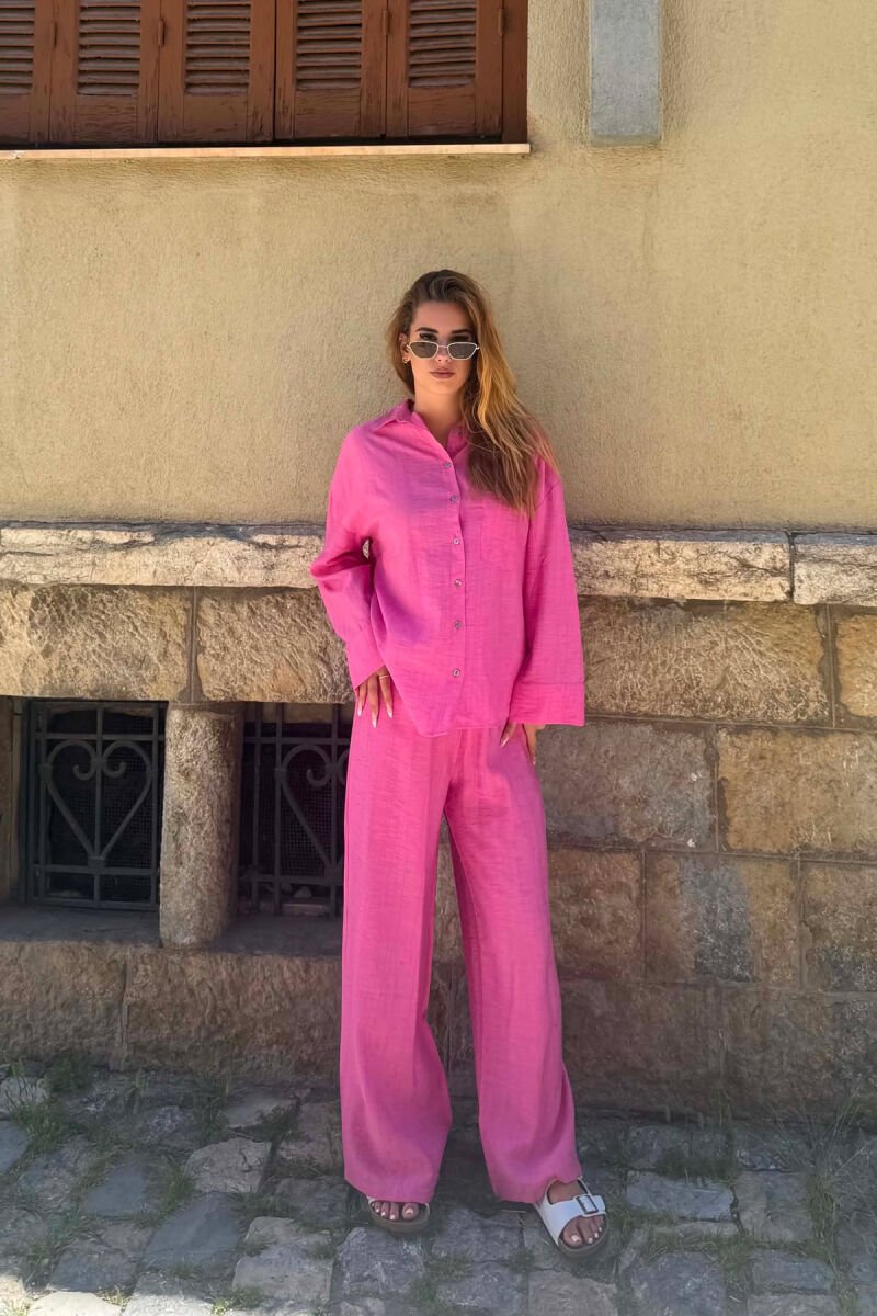 ONE COLOR SHIRT + TROUSERS WOMAN SET FUCHSIA/CIKLAMI - 1