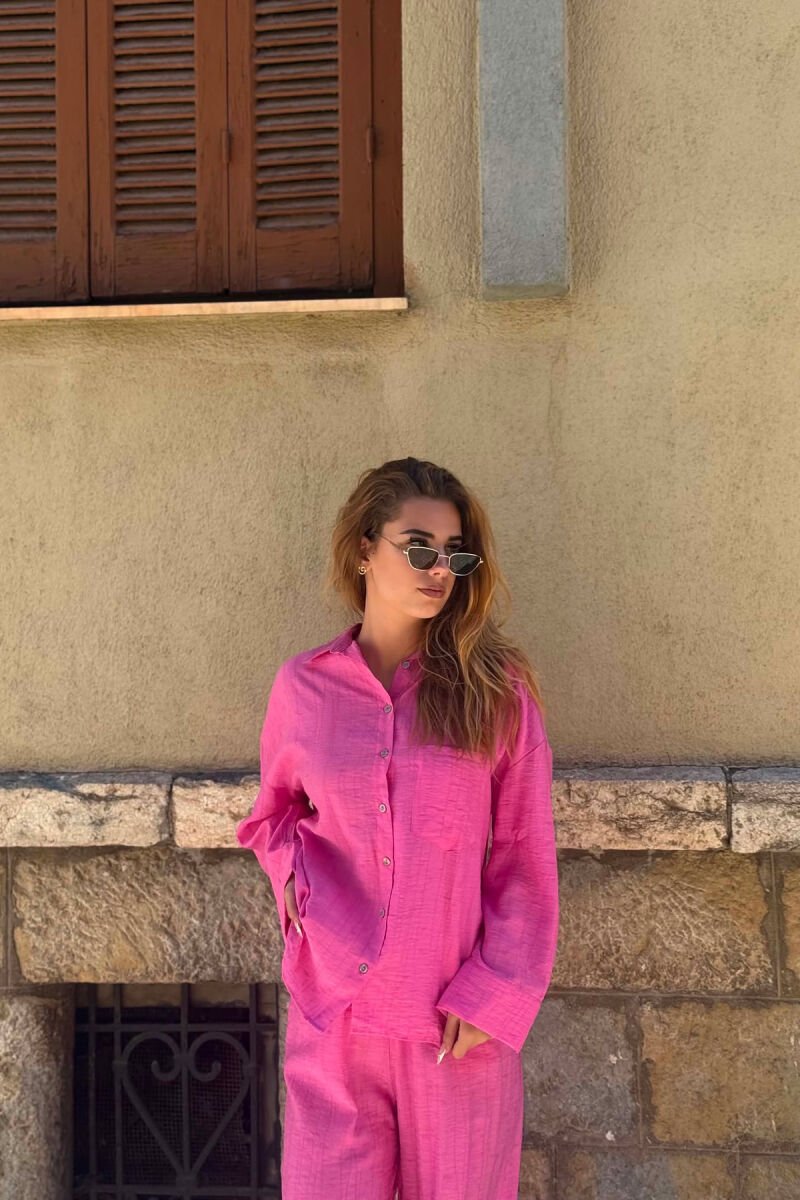 ONE COLOR SHIRT + TROUSERS WOMAN SET FUCHSIA/CIKLAMI - 3