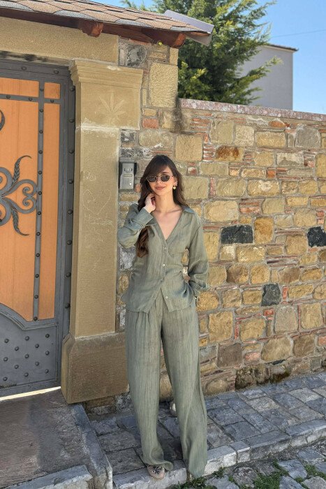 ONE COLOR SHIRT + TROUSERS WOMAN SET GREEN/JESHILE 