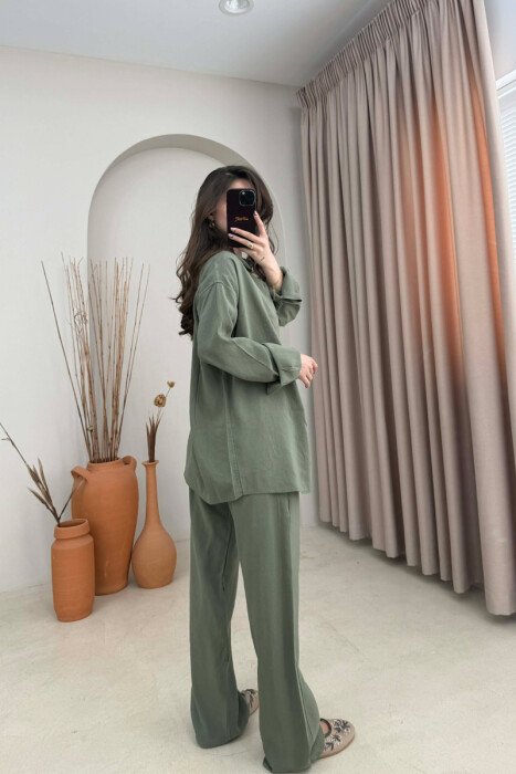 ONE COLOR SHIRT + TROUSERS WOMAN SET GREEN/JESHILE - 3